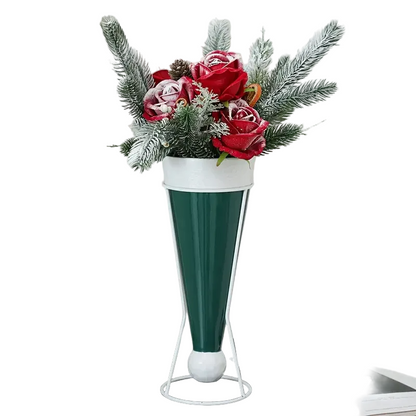 Wazon stożkowy ze stojakiem z drutu