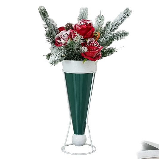 Wazon stożkowy ze stojakiem z drutu