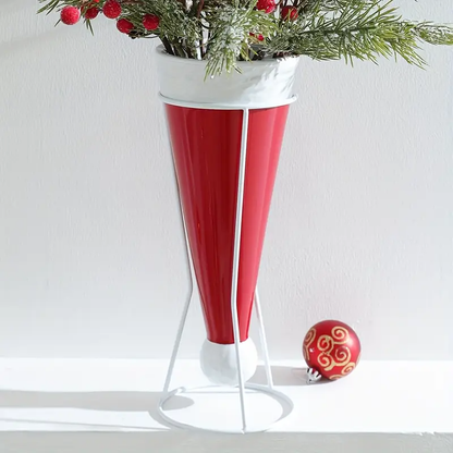 Wazon stożkowy ze stojakiem z drutu